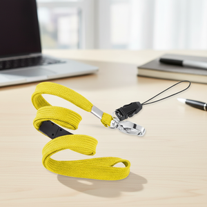 Porte-badge d'identification d'entreprise de bureau en polyester rouge personnalisé de haute qualité avec sécurité pour lanière de sangle de cou en gros à boucle - Product Image 1