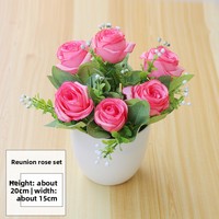 Dekorasi Ruang Tamu Langsung dari Produsen, Bunga Daisy Kecil Buatan, Rangkaian Kreatif, Tanaman Pot