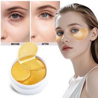 Patchs pour les yeux en hydrogel cristallin original coréen à la marque privée, hydratants, collagène, or, pour le soin des yeux