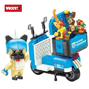WOMA-motocicleta Mcdonald de plástico para niños, juguete de piezas de bloques de construcción de plástico