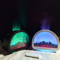Diffuseur d'arômes à effet de flamme 3D, mini diffuseur ultrasonique USB, lumière LED de nuit à 7 couleurs, simulation de flamme de cheminée, diffuseur d'air avec télécommande
