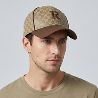 Gorra de Béisbol de Sarga de 6 Paneles con Patrón de Letras Bordadas Personalizadas, de Algodón Lavado, Unisex, Ajustable, con Hebilla Plateada de Cobre