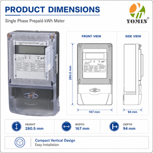 Medidor de Energía Monofásico <span class=keywords><strong>Prepago</strong></span> con Tarjeta IC Digital de Carga Frontal para Suministro de Electricidad <span class=keywords><strong>Prepago</strong></span> - Product Image 2