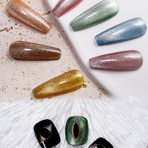 Colle à ongles effet œil de chat, série œil de chat avec gel UV rétro scintillant effet cristal éclatant pour nail art - Product Image 6