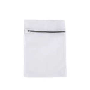 Wholesale hotel wash net PET mesh custom laundry bags with zipper