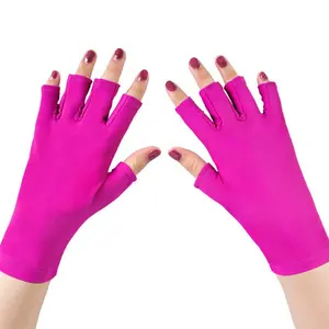 Jel manikür parmaksız eller korumak UV ışık lamba manikür kurutma makinesi güneş koruyucu Anti UV eldiven