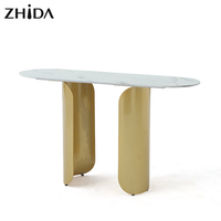 Meuble TV de style hôtelier de luxe blanc, meuble de salon en métal, console pour la maison