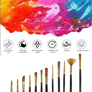 Juego de pinceles de pintura de artista, Kit de paleta de pinceles, bandejas de pintura y juego de pinceles con 1 Uds. Paletas de bandeja de plástico para acuarela, - Product Image 4