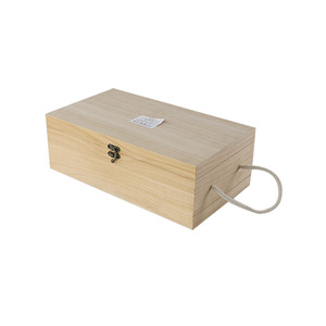 Wooden Wine <b>Box</b> For 2 Bottles <b>Pine</b> Wood Handmade Gift Packaging Rectangle Shape - Product Image 2