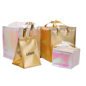 Bolsa Térmica Promocional al por Mayor para Pasteles, Entrega Instantánea y Comida para Llevar, Bolsa Aislante Colorida con Lámina Láser - Product Image 1