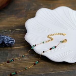 French Vintage <b>Glass</b> <b>Wine</b> <b>Red</b> Contrast Handmade Beaded Necklace for Women's Summer Versatile Neckchain - Product Image 5