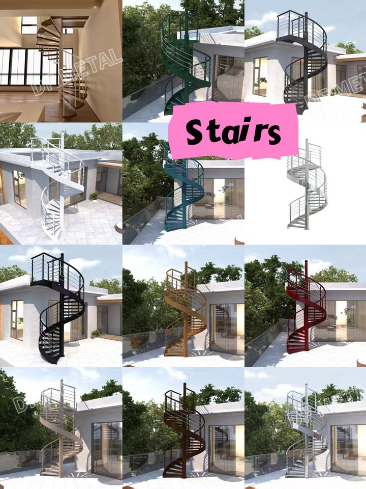 DF Prefab Floating Staircase - Modern Carbon Steel & Wood