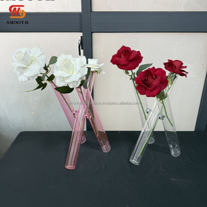 Nouveau support de fleurs de table pliable en verre lisse pour décoration de mariage et accessoires de fête - Product Image 3