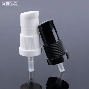 Pompa perawatan plastik krim 18/410, 18mm pompa kosmetik untuk botol kosmetik, pompa perawatan dengan bergaris, pompa perawatan plastik hitam