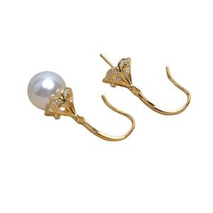 Crochet d'oreille en argent S925, boucle d'oreille Baotou, perle de 10-12 mm, accessoires de bijoux faits à la main, composants de bijoux JG5223 - Product Image 5