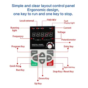 220V 0.4-4kW 3相ベクトル制御VFDインバーター（モーターおよびコンプレッサー用周波数変換器付き） - Product Image 3