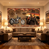 Papier peint mural grand format avec motifs 3D africains, moto, voiture, briques, pour chambre d'enfant, décoration rétro de restaurant