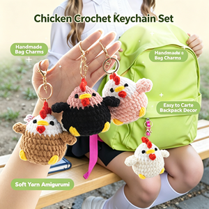 Kit de Ganchillo para Principiantes, Lindo Juego de Hilos para Tejer con Diseño de Pollitos, Tutorial <span class=keywords><strong>Paso</strong></span> <span class=keywords><strong>a</strong></span> <span class=keywords><strong>Paso</strong></span>, Kit para Hacer Llaveros Hechos <span class=keywords><strong>a</strong></span> Mano para Adultos - Product Image 4