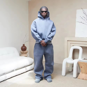 Heavyweight Designer Sports Logo Wholesale Oversized Cotton Streetwear 2 Piece Set Men's Custom Hoodie And Sweatpants <strong>Tracksuits</strong> - Product Image 4