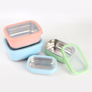 Vacuum Insulated Thermos Bento Lunch Box Stainless Steel Food Container With Non-skid Silicone Bottom