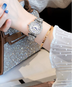 Reloj <span class=keywords><strong>de</strong></span> Cuarzo Elegante para Mujer <span class=keywords><strong>LOLA</strong></span> HOUSE 2022, Diseño con Diamantes Completos, Correa <span class=keywords><strong>de</strong></span> Acero Inoxidable Sólido - Product Image 4