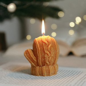 Mitaines tricotées de Noël, bougies parfumées à la paraffine, cadeau de fête, ornement décoratif, artisanat DIY - Product Image 2