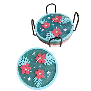 Personalized PVC Rubber Coaster Set Holder Custom Logo Eco-Friendly Non Slip Tea Coasters Home Bar Modern Style EU Certified