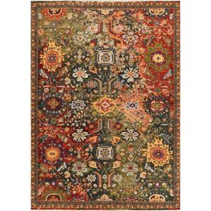 Tapis noué à la main en laine de Nouvelle-Zélande moderne avec envers en latex, motif floral multicolore, design Heritage - Product Image 2