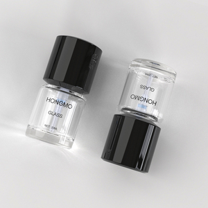 Flacon vide en verre de 20 ml pour fond de teint avec bouchon noir, emballage de maquillage, flacons pompe personnalisés transparents ou givrés pour <span class=keywords><strong>crème</strong></span> cosmétique - Product Image 1