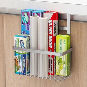 Modern Hotel Kitchen Rack 304 Stainless Steel Nail-Free Hook-Free Installation Cabinet Door Storage <b>Drain</b> <b>Basket</b> - Product Image 5