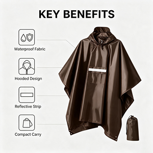 Impermeabile Multifunzionale Tre-in-Uno per Esterni, Tenda, Escursionismo, Alpinismo, Campeggio, Mantella Portatile Integrale in PU - Product Image 5