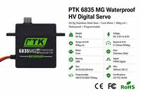 Servo Digital PTK 6835 MG 64.8g Resistente al Agua HV con Engranaje de Acero Inoxidable, 40kg de Torque, Programable para RC de Ala Fija, Coche RC y Helicóptero