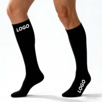 Chaussettes de sport unisexes à compression avec logo personnalisé, respirantes, en coton tricoté, pour hommes et femmes