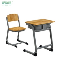 Offre Spéciale – Ensemble Bureau et Chaise Individuels pour Étudiant, Moderne, avec Cadre en Acier en U Réglable et Tiroirs de Rangement – Vente Directe Usine