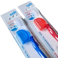 Ensemble de brosses à dents avec capuchon et brosse interdentaire orthodontique en forme de V, étui pour correction du tartre, nettoyage des dents, en plastique