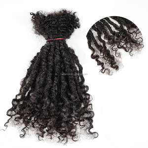 Extensiones de Cabello Humano Brasileño Completo al por Mayor, Estilo Lisa Locs con Puntas Rizadas para Mujeres Americanas y Africanas - Product Image 3