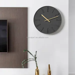 고품질 럭셔리 현대 사용자 정의 콘크리트 홈 장식 벽 시계 시멘트 북유럽 벽 시계 가정용 개별 중립 포장