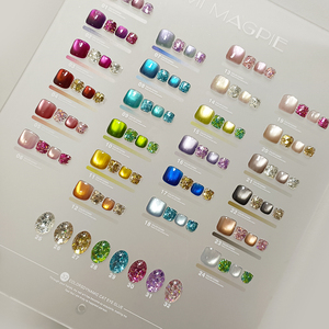 AILANUO New Spring Pastel Cat Eye Gel Color Non Toxic Shiny Glitter Glass Bead Ice Jelly Crystal Cat Eye <b>Nail</b> Art Gel Polish - Product Image 3