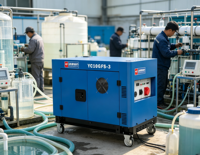 Générateur diesel silencieux YuChai YC10GFS-3 10-11kW à châssis ouvert, démarrage électrique, bicylindre en V, AVR 200A, 25L, 230V pour usage domestique