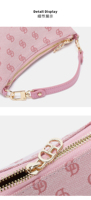 Tas Selempang Mini Hobo Warna Pink Pastel 2026 dengan Pelindung Rivet Kontras, Tas Desainer Wanita dengan Hiasan Rantai