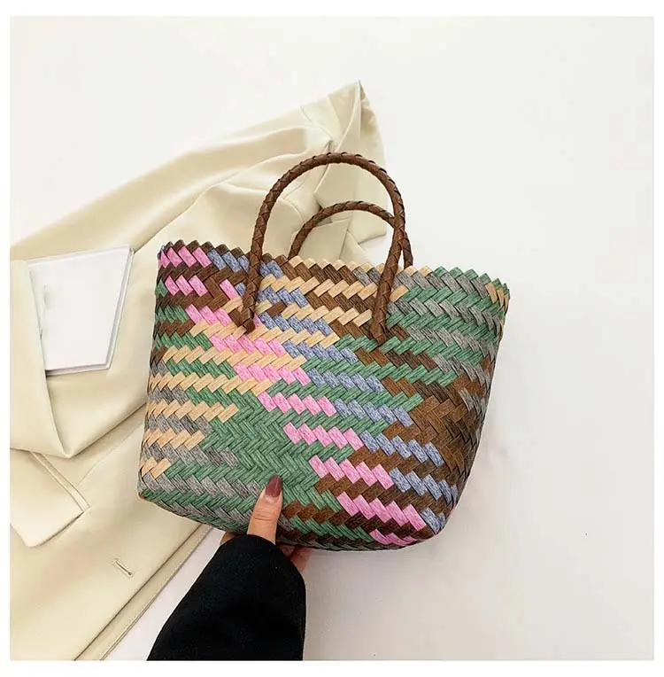 2024 women's handbag custom recycled plastic woven tote bag woman luxury handbag mini shoulder bags for women