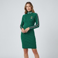 Robe tricotée personnalisable grande taille pour femme, style A-line en laine, taille naturelle, motif à pois, collection automne, vente directe usine
