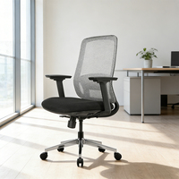 Chaises de bureau de direction avec soutien lombaire, chaise de maison personnalisée, accoudoirs en PU, chaise de bureau ergonomique confortable en maille