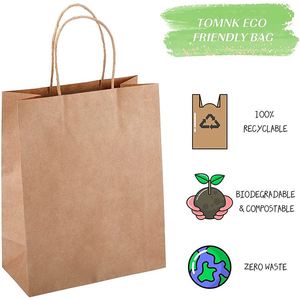 Bolsa de Regalo de Papel Kraft Marrón con Asa, Personalizada con Logotipo, para Comercios, Embalaje Industrial - Product Image 4