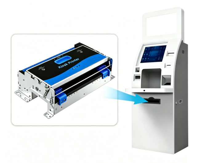 HSPOS A4 Kiosk Thermal Printer 8.5 Inch A4 Size MAX 216MM Thermal Printer Support A4 A5 A6 Size Paper for Self Service Kiosk