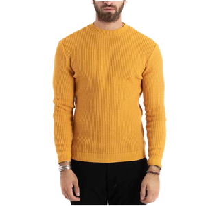 เสื้อสเวตเตอร์ไหมพรมสีพื้นสำหรับผู้ชาย แขนยาว คอกลม ใส่ได้ในฤดูใบไม้ร่วง ผลิตจากผ้าฝ้าย 100% ระบายอากาศได้ดี ความหนาปานกลาง - Product Image 3