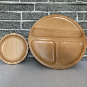 Assiettes en bois de hêtre pour collations, desserts et gâteaux - Product Image 3