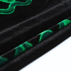Verde negro 100% poliéster monje bata de tela de terciopelo - Product Image 1
