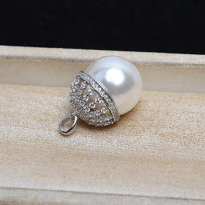 จี้ไข่มุก DIY สำหรับผู้หญิง ชุบเงิน S925 ขนาด 25 มม. รูปทรงหมวกบาโอโถว รุ่น JG5243 พร้อมที่ใส่ไข่มุกเปล่า 16-17 ชิ้น - Product Image 3