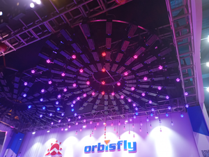 Orbisfly <span class=keywords><strong>DMX</strong></span> lên và xuống đầy màu sắc động bóng tự động hiển thị với winch Sphere nâng <span class=keywords><strong>LED</strong></span> ánh sáng sân khấu - Product Image 2